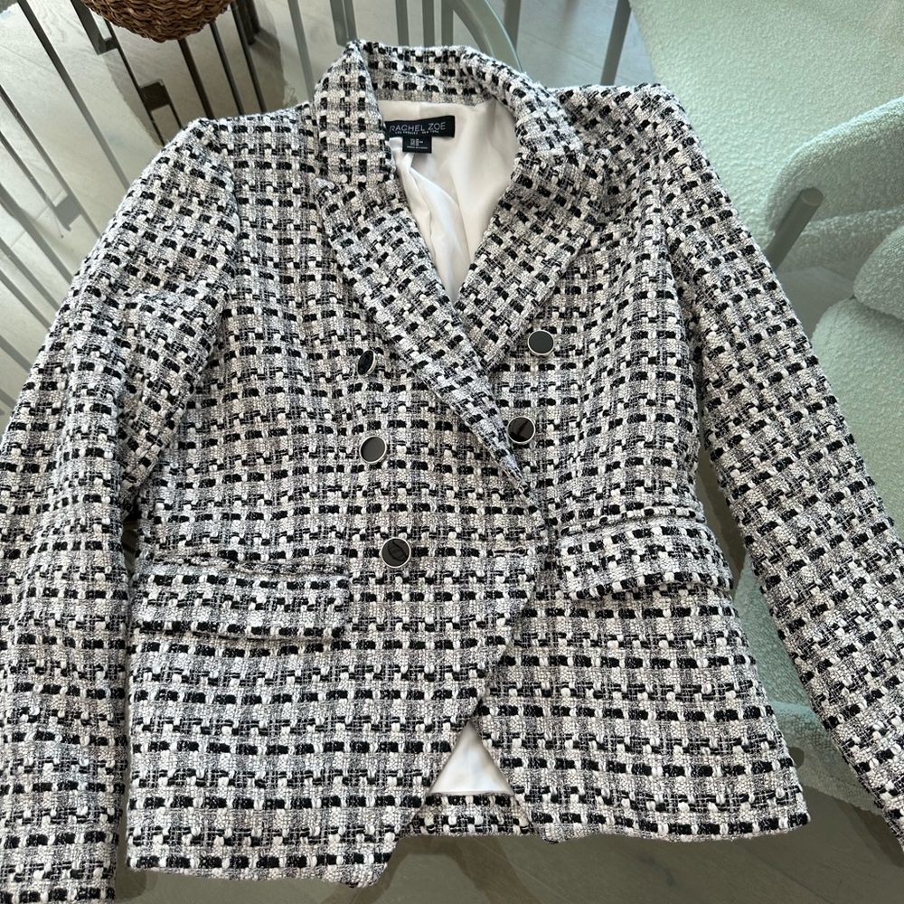 Rachel Zoe Women's Black and White Tweed Jacket